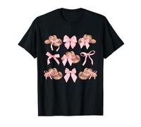 Coquette Cowgirl Hat Pink Bows Country Concert Theme Camiseta
