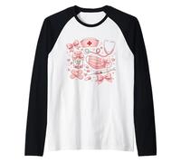 Coquette Cuidado de Heridas Enfermera Rosa Enfermería Estética Médica Camiseta Manga Raglan