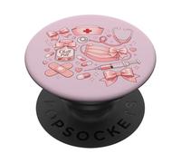 Coquette Cuidado de Heridas Enfermera Rosa Enfermería Estética Médica PopSockets PopGrip Adhesivo