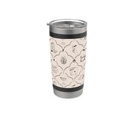 Coquette Doodles Western Lucky Cowgirl Cowboy en Tan & Negro Vaso térmico de acero inoxidable de doble pared
