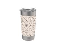 Coquette Doodles Western Lucky Cowgirl Cowboy en Tan & Negro Vaso térmico de acero inoxidable de doble pared