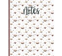 Coquette Espresso Martini Notebook - Aesthetic Journal for Women & Teens | Chic Coffee Lover’s Notebook with Bows, Stars & Neutral Tones | Wide Ruled, 110 Pages (7.5” x 9.25”)