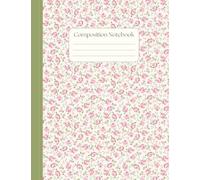 Coquette Floral Composition Notebook College Ruled: Pastel Pink Rose Florettes on Cream | Cute Cottagecore Journal for School, College & Work