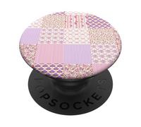Coquette Floral Patchwork Quilt Pink Aesthetic Vintage PopSockets PopGrip Adhesivo