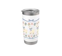 Coquette Goose Cottagecore 90s Ganso Azul Cinta Jardinería Vaso térmico de acero inoxidable de doble pared