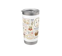 Coquette Goose Cottagecore Floral Granja Animal Jardinería Vaso térmico de acero inoxidable de doble pared