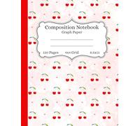 Coquette Graph Paper Composition Book: Cute Cherry Notebook with a 4x4 Grid, 120 pages, Large 8.5x11 Inches. Aesthetic Stylish Journal for Math, ... Journaling, School & University Students.