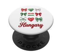 Coquette Hungría Bandera Húngara Chicas PopSockets PopGrip Adhesivo