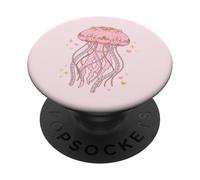 Coquette Jellyfish Pink Bow Pearls Soft Girl Aesthetic PopSockets PopGrip Adhesivo