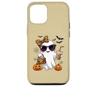 Coquette Leopard Ghost Girl Café Halloween Bougie Woman Carcasa para iPhone 12/12 Pro
