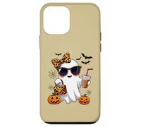 Coquette Leopard Ghost Girl Café Halloween Bougie Woman Carcasa para iPhone 12 Mini