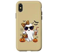 Coquette Leopard Ghost Girl Café Halloween Bougie Woman Carcasa para iPhone X/XS