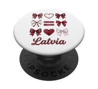 Coquette Letonia Bandera Letonia Chicas PopSockets PopGrip Adhesivo