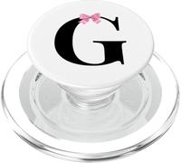 Coquette Monogram Letter G with Pink Bow Initial Name PopSockets PopGrip para MagSafe
