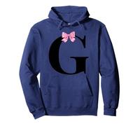 Coquette Monogram Letter G with Pink Bow Initial Name Sudadera con Capucha