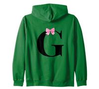 Coquette Monogram Letter G with Pink Bow Initial Name Sudadera con Capucha