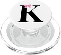 Coquette Monogram Letter K with Pink Bow Initial Name PopSockets PopGrip para MagSafe