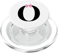 Coquette Monogram Letter O with Pink Bow Initial Name PopSockets PopGrip para MagSafe