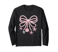 Coquette Pearl Bow Summer Vibes Beachy Girly Almejas Estrellas de mar Manga Larga