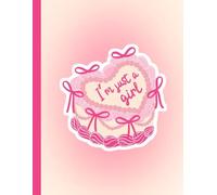 Coquette Pink Heart “I’m Just a Girl” Cake Aesthetic Journal Notebook - Cute Girly 120 Ruled Pages, Large 8.5” x 11” Writing Notebook with Matte Soft ... Cake Decor Style Diary for Notes & Journaling