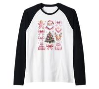 Coquette Reno de jengibre Navidad Camiseta Manga Raglan