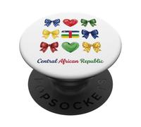Coquette República Centroafricana Bandera Niñas PopSockets PopGrip Adhesivo