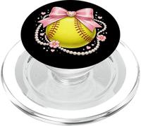 Coquette Softball Lindo Lazo Rosa Collar De Perlas Estética PopSockets PopGrip para MagSafe