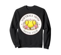 Coquette Softball Mom Social Club Floral Corazón Bola Flor Sudadera