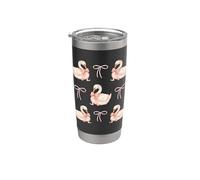 Coquette Swan & Pink Bows Cute Bird Love Soft Aesthetic Vaso térmico de acero inoxidable de doble pared
