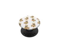 Coquette Teddy Bear Blue Bow Pattern PopSockets PopGrip Adhesivo
