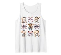 Coquette Teddy Bear Soft Aesthetic Bow Baseball Girl Women Camiseta sin Mangas