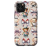 Coquette Teddy Bear Soft Aesthetic Bow Baseball Girl Women Carcasa para iPhone 11 Pro