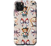 Coquette Teddy Bear Soft Aesthetic Bow Baseball Girl Women Carcasa para iPhone 11 Pro MAX
