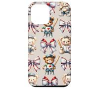 Coquette Teddy Bear Soft Aesthetic Bow Baseball Girl Women Carcasa para iPhone 12 Pro MAX