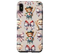 Coquette Teddy Bear Soft Aesthetic Bow Baseball Girl Women Carcasa para iPhone XS MAX