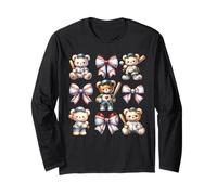 Coquette Teddy Bear Soft Aesthetic Bow Baseball Girl Women Manga Larga