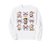 Coquette Teddy Bear Soft Aesthetic Bow Baseball Girl Women Sudadera