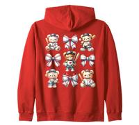 Coquette Teddy Bear Soft Aesthetic Bow Baseball Girl Women Sudadera con Capucha