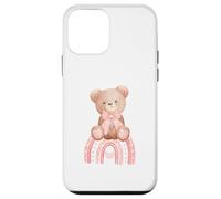 Coquette Teddy Bears Bows and Raibow Girl Baby Pink Birthday Carcasa para iPhone 12 Mini