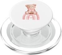 Coquette Teddy Bears Bows and Raibow Girl Baby Pink Birthday PopSockets PopGrip para MagSafe