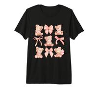 Coquette Teddy Bears Pink Bow Cute Women Girl Birthday Camiseta Premium