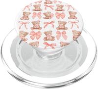Coquette Teddy Bears Pink Bow Cute Women Girl Birthday PopSockets PopGrip para MagSafe