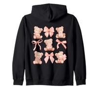 Coquette Teddy Bears Pink Bow Cute Women Girl Birthday Sudadera con Capucha
