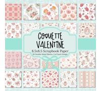 Coquette Valentine 8.5x8.5 Scrapbook Paper: 20 Double Sided Sheets, 2 of Each Design, for Scrapbooking, Card Making, Journaling, Collage Art, Tags, Decoupage, and Other DIY Projects