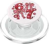 Coquette Valentine Six Seven Meme Preppy - Diseño de corazón Rosa PopSockets PopGrip para MagSafe