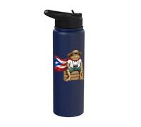 Coqui Frog Puerto Rico Flag Puerto Rican Taino Boricua Stainless Steel Insulated Water Bottle
