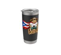 Coqui Frog Puerto Rico Flag Puerto Rican Taino Boricua Vaso térmico de acero inoxidable de doble pared