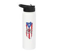 Coqui Frog Taino Símbolo Puerto Rico Bandera de Puerto Rico Stainless Steel Insulated Water Bottle