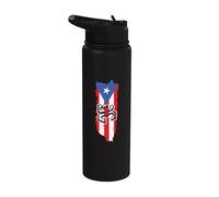 Coqui Frog Taino Símbolo Puerto Rico Bandera de Puerto Rico Stainless Steel Insulated Water Bottle