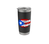 Coqui Taino Puertorriqueño Puerto Rico Bandera Rana Vaso térmico de acero inoxidable de doble pared
